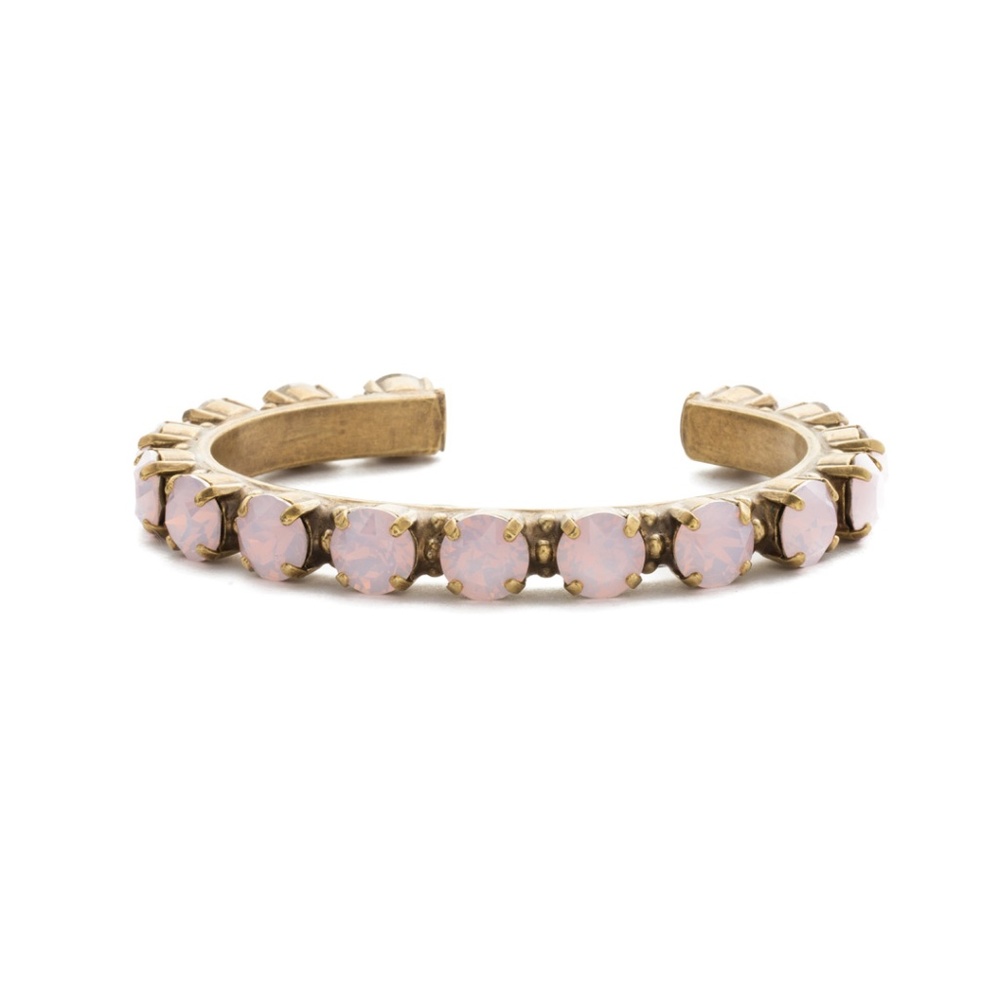 Sorrelli Pink Opal Glass Stone Cuff Bracelet